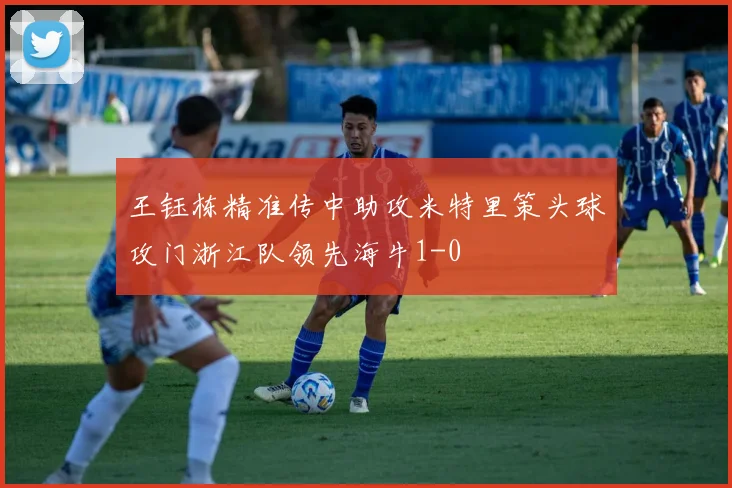 王钰栋精准传中助攻米特里策头球攻门浙江队领先海牛1-0